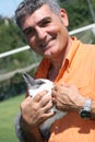 Patrizio Oliva with a rabbit