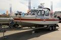 Patrol boat of the Ministry of Emergency Situations of Russia based on the aluminum motorboat RUSBOT-65H in the Military-patriotic