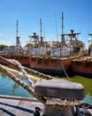 Patrol boats from behind in the harbor PeenemÃÂ¼nde. Germany Royalty Free Stock Photo