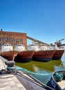 Patrol boats from the front in the port PeenemÃÂ¼nde. Germany Royalty Free Stock Photo