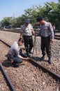 Patrolled the railroad Royalty Free Stock Photo