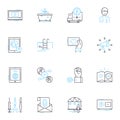 Patron care linear icons set. Support, Assistance, Guidance, Service, Care, Empathy, Concern line vector and concept