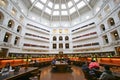 Neoclassical multistory La Trobe Reading Room with skylight doom inside heritage State Library Victoria, Melbourne, Australia