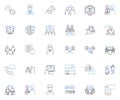Patrons line icons collection. Customers, Clients, Visitors, Members, Guests, Consumers, Buyers vector and linear