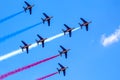 Patrouille de France flying aerobatic demonstration team performing at the Paris Air Show. France - June 21, 2019