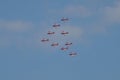 Patrouille Suisse Airshow above ZÃÂ¼richs Sky with Swiss Army airplaine PC-7 Pilatus Porter