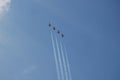 Patrouille Suisse airshow. Concept of teamwork at high speed