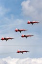 Patrouille Suisse formation display team of the Swiss Air Force flying Northrop F-5E fighter aircraft.