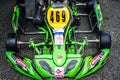 PATTATA,THAILAND-Augus 17: Go Kart  driving racing training  very determined in bira circuit race pattaya on Augus 17,2019 IN THAI Royalty Free Stock Photo