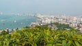 Pattaya beach and city bird eye view from the view point Royalty Free Stock Photo