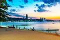 Pattaya beach in the evening Royalty Free Stock Photo