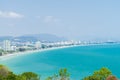 Pattaya beach , sea and city bird eye view, Chonburi in Thailand Royalty Free Stock Photo