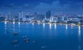 Pattaya city beach at night. Royalty Free Stock Photo