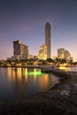 Pattaya City beach and Sea in Twilight Royalty Free Stock Photo