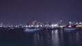 Pattaya Pier At night there is a beautiful light. And there are many boats Waiting for tourists Royalty Free Stock Photo