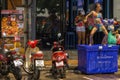 Thai girls were celebrating Songkran in front of a near bar called Lisa On The Beach