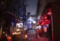 Picturesque narrow Asian night street, Pattaya