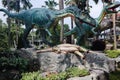 PATTAYA, THAILAND - APRIL 24, 2019 : Tourist visit giant dinosaur Valley at Nong Nooch Garden