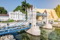 PATTAYA, THAILAND - April 10 2016 : Tower Bridge , English in Mini Siam Park Pattaya.It had been constructed in 1986 Royalty Free Stock Photo