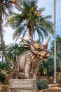Dark tone of Sculpture of a Dinosaur Valley model in  Suan Nongnooch Pattaya. Royalty Free Stock Photo
