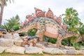 Sculpture of a Dinosaur Valley model in  Suan Nongnooch Pattaya. Royalty Free Stock Photo