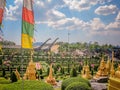 Garden landscape of Suan Nongnooch Pattaya, Scenery of French garden, blue sky and green