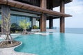 Pattaya Thailand, modern Hilton hotel at ocean front beach road Pattaya modern infinity pool