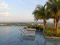 Swimming pool rooftop hotel in Pattaya, Chonburi, Thailand