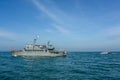 Navy warship parking on sea in international fleet review drill