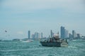 Navy warship running in Pattaya bay