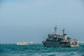 Navy warship running in Pattaya bay