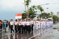 Singapore Navy parade marching in International Fleet Review 2017