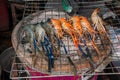 Pattaya, Thailand Sands Island seafood grilled shrimp snack Royalty Free Stock Photo