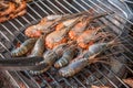 Pattaya, Thailand Sands Island seafood grilled shrimp snack Royalty Free Stock Photo