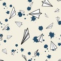 Abstract pattern seamless. paper airplane
