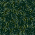 Pattern with leaves of different shapes