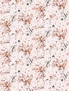 Delicate Seamless vector pattern repeat floral fantasy + terrazzo in light pink and grey