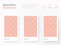 Set of seamless flowers patterns. Pink and white line backgrounds collection. Royalty Free Stock Photo