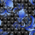 Vintage blue and black pattern companion Royalty Free Stock Photo