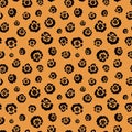 Floral animal print jaguar seamless repeat pattern in next-level black and iced mango