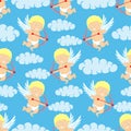 Cupids and clouds. Royalty Free Stock Photo
