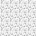 Vector seamless black and white floral organic pattern