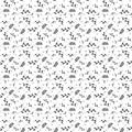 Vector seamless black and white floral organic pattern Royalty Free Stock Photo