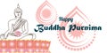Vector illustration of Happy Buddha Purnima concept banner. Royalty Free Stock Photo