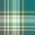 Khaki and Teal jungle look Plaid pattern seamless vector illustration. Plaid for fashion textile design. Texture effect