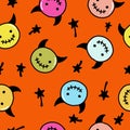 Colorful Halloween devil monster pattern Royalty Free Stock Photo