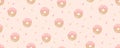 Sweets donut bread sugar dessert banner background pattern