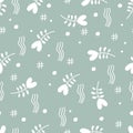 Cute green pastel nature flower heart pattern