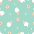 Soft cream and cookie cute doodle sweets pattern