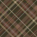 Tartan seamless pattern, brown and yellow, Royalty Free Stock Photo